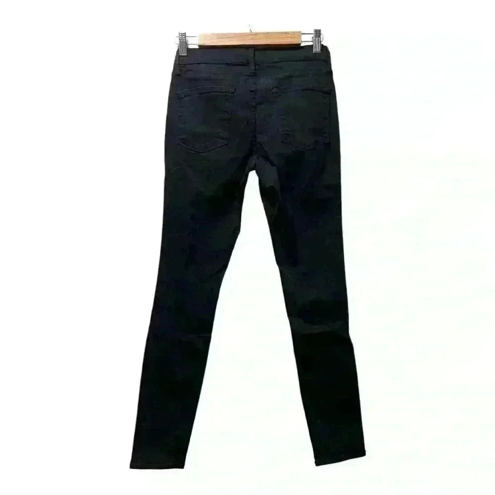 🆕FRAME Denim Le Color Ripped in Film Noir. Le Skinny de Jeanne. NWT - Picture 4 of 13